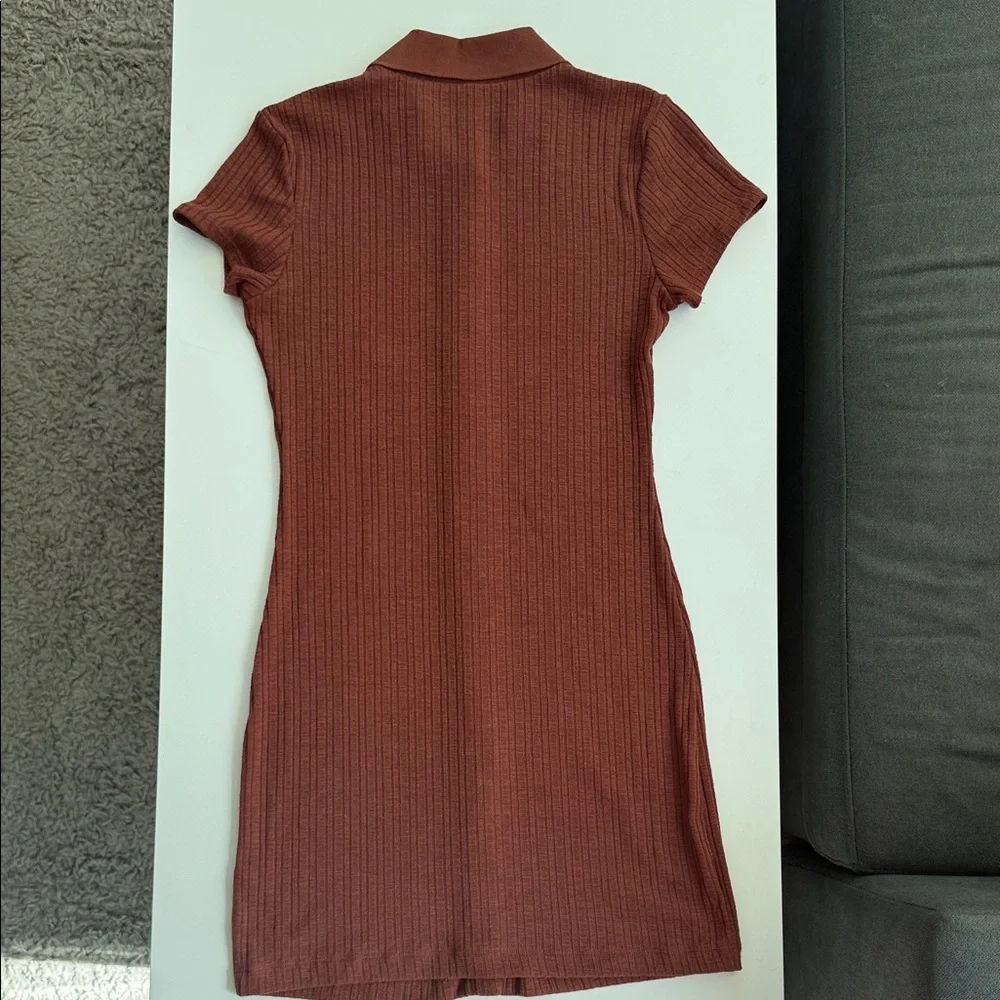 Wild Fable Rust Ribbed Mini Dress - Picture 4 of 4